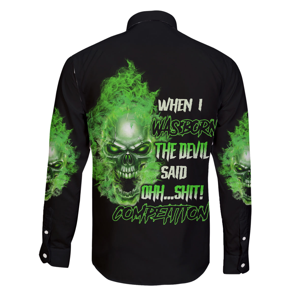 When I Was Born Skull Family Matching Long Sleeve Bodycon Dress and Hawaiian Shirt - Wonder Print Shop