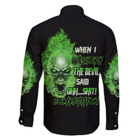 When I Was Born Skull Family Matching Off Shoulder Long Sleeve Dress and Hawaiian Shirt - Wonder Print Shop