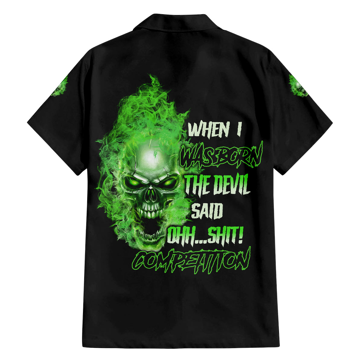 When I Was Born Skull Family Matching Off Shoulder Short Dress and Hawaiian Shirt - Wonder Print Shop