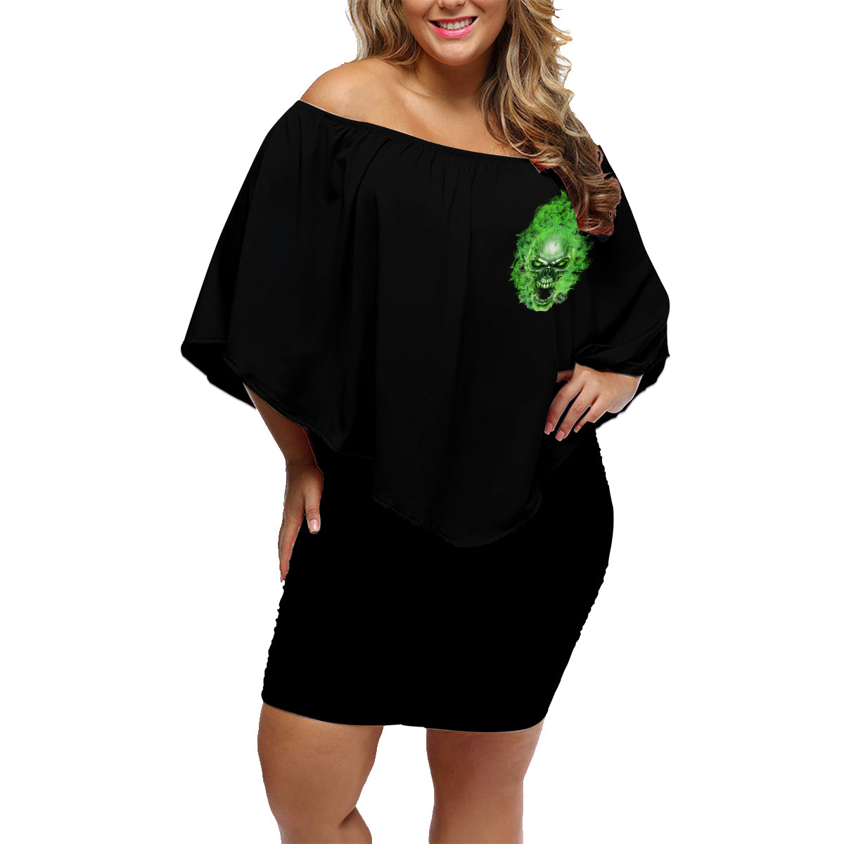 When I Was Born Skull Family Matching Off Shoulder Short Dress and Hawaiian Shirt - Wonder Print Shop