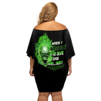 When I Was Born Skull Family Matching Off Shoulder Short Dress and Hawaiian Shirt - Wonder Print Shop