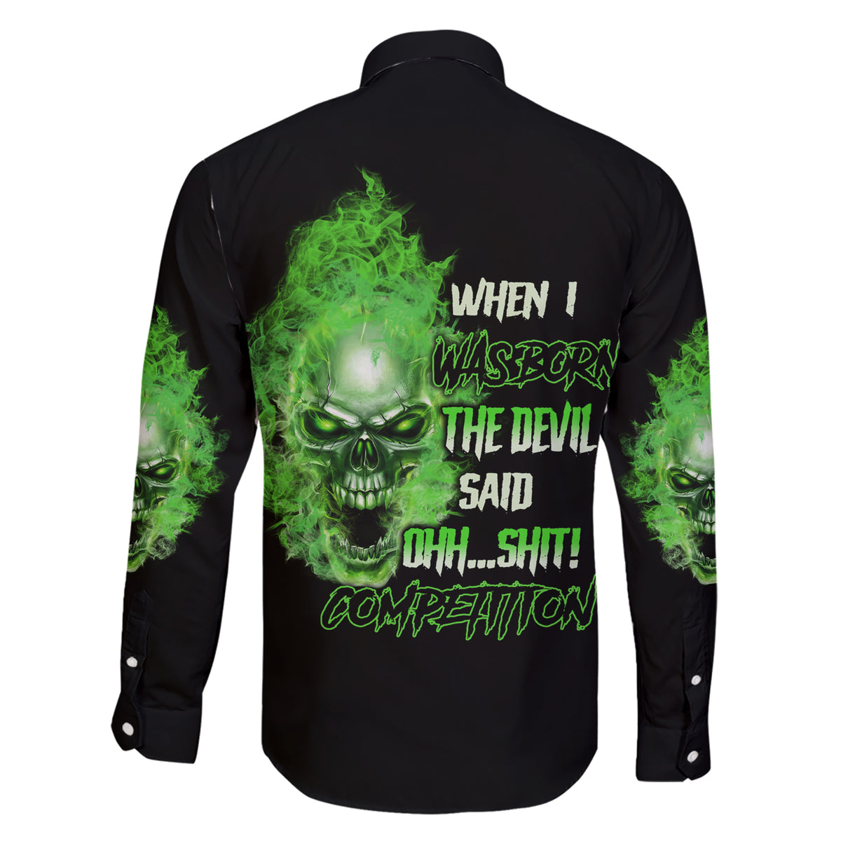 When I Was Born Skull Family Matching Short Sleeve Bodycon Dress and Hawaiian Shirt - Wonder Print Shop