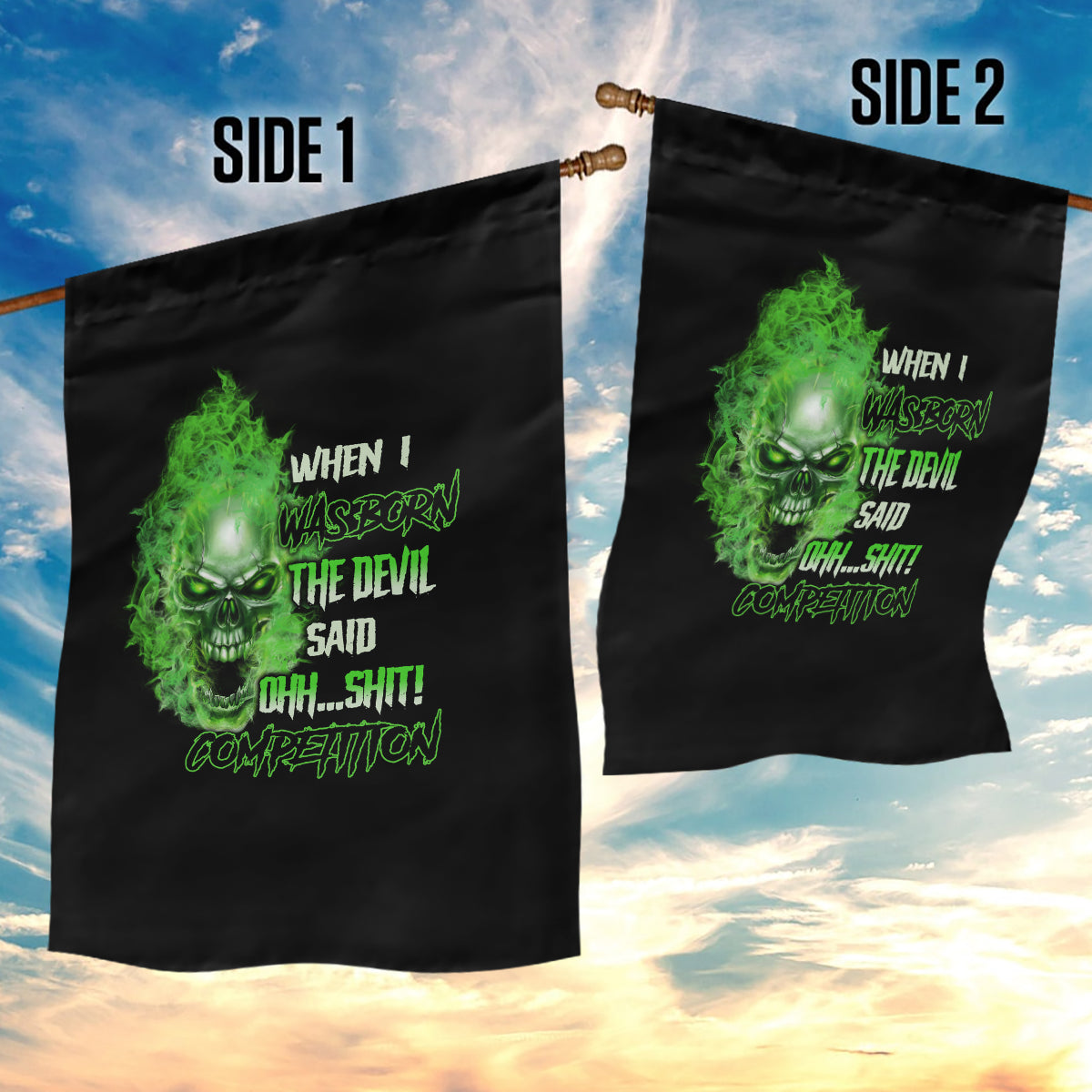 When I Was Born Skull Garden Flag - Wonder Print Shop