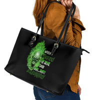 When I Was Born Skull Leather Tote Bag - Wonder Print Shop