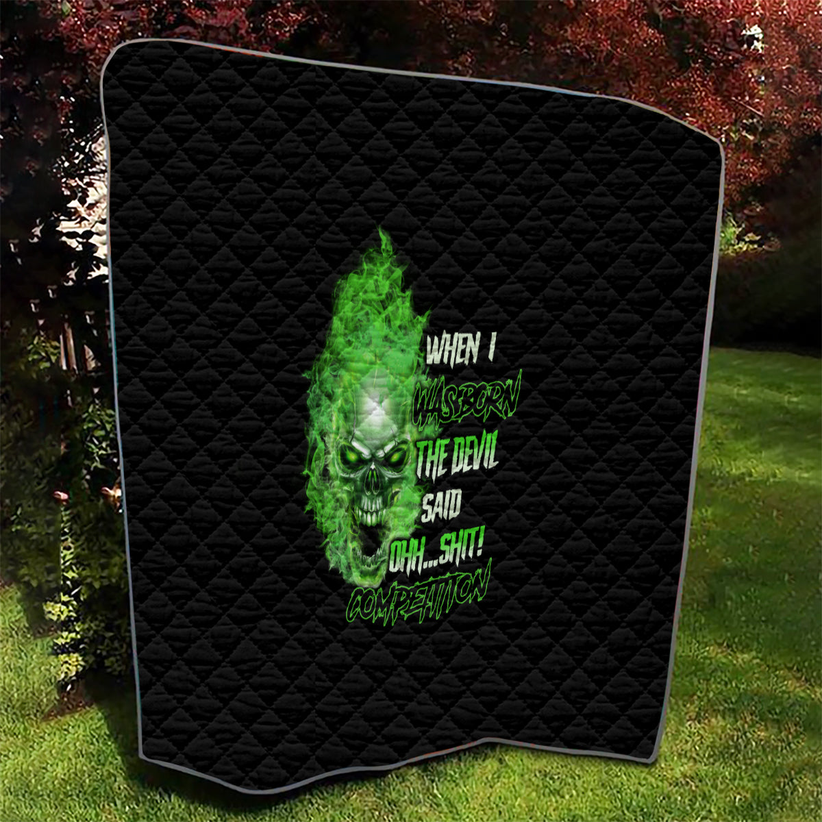 When I Was Born Skull Quilt - Wonder Print Shop