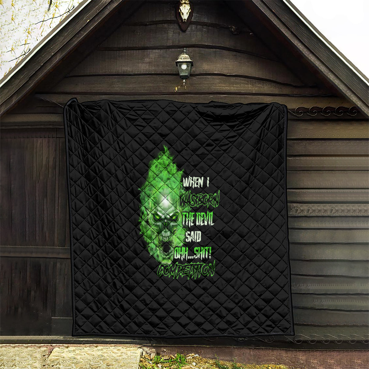 When I Was Born Skull Quilt - Wonder Print Shop