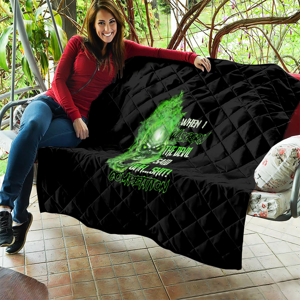 When I Was Born Skull Quilt - Wonder Print Shop