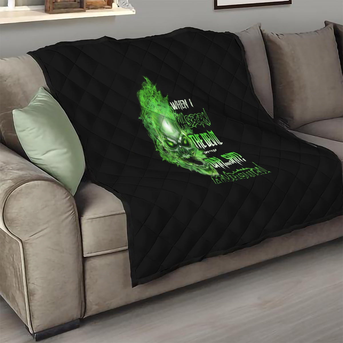 When I Was Born Skull Quilt - Wonder Print Shop