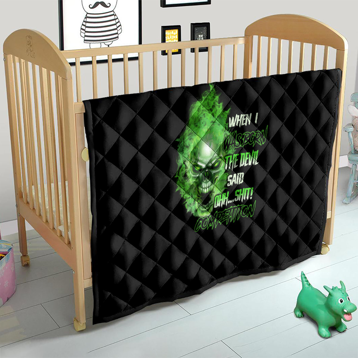 When I Was Born Skull Quilt - Wonder Print Shop