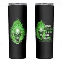 When I Was Born Skull Skinny Tumbler - Wonder Print Shop