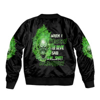 When I Was Born Skull Sleeve Zip Bomber Jacket - Wonder Print Shop