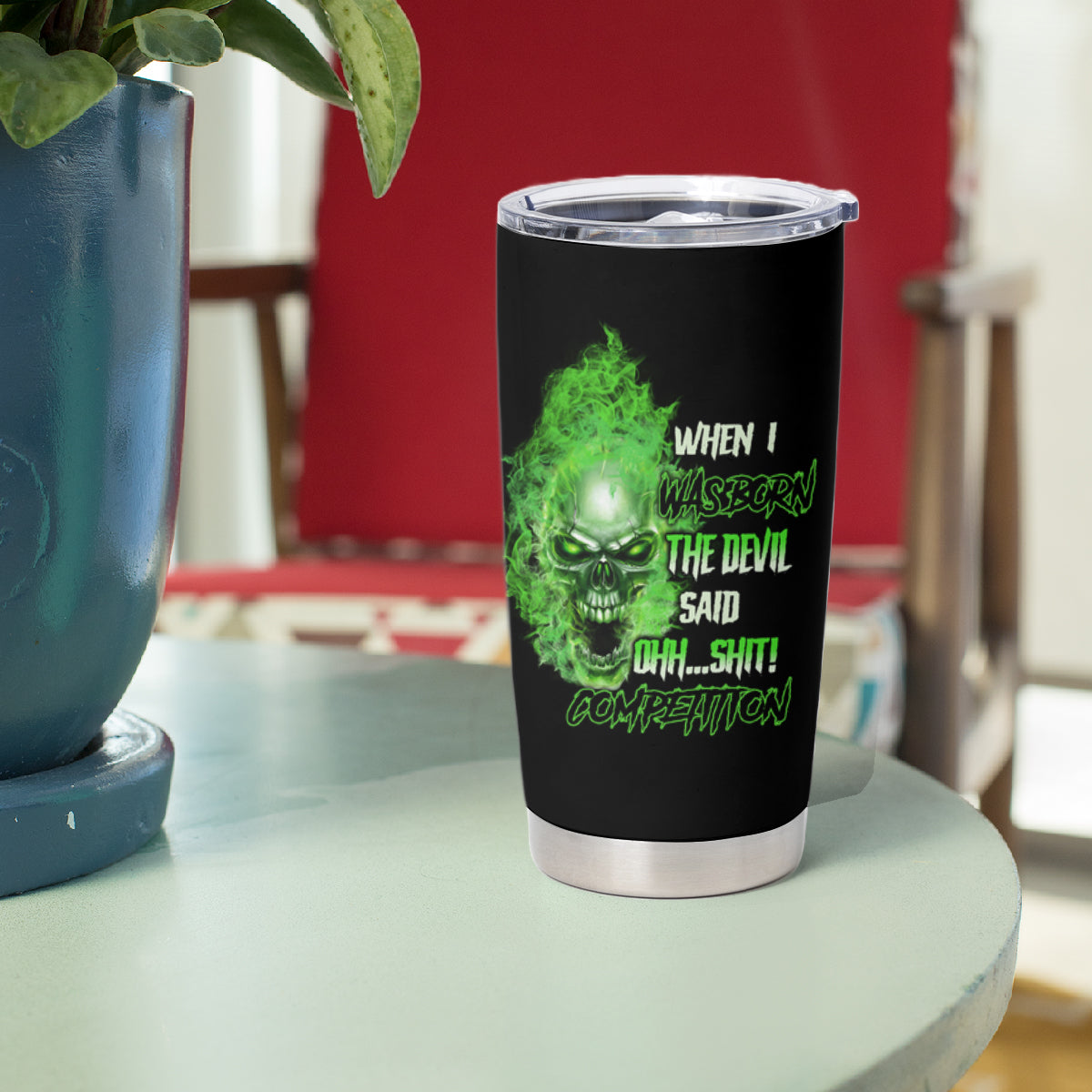 When I Was Born Skull Tumbler Cup - Wonder Print Shop