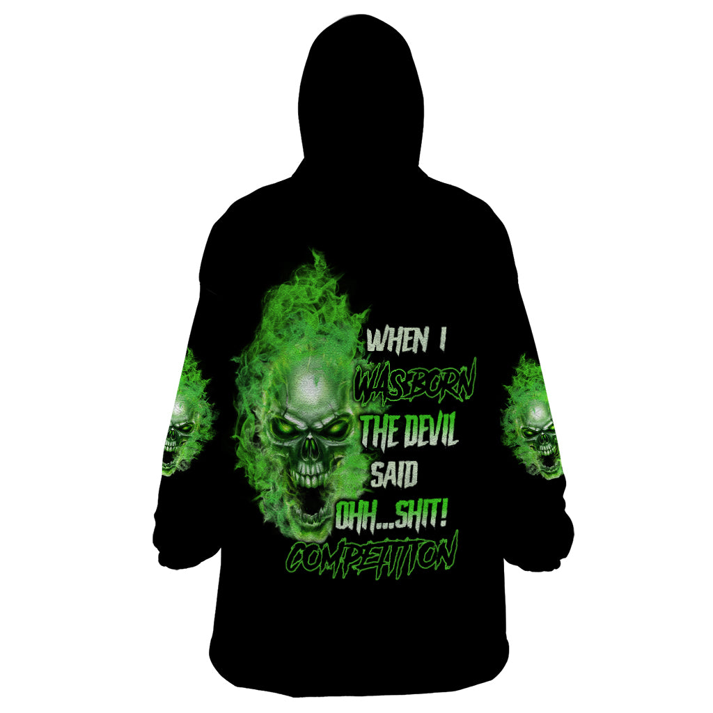 When I Was Born Skull Wearable Blanket Hoodie - Wonder Print Shop