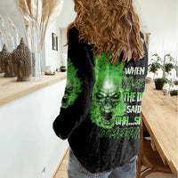 When I Was Born Skull Women Casual Shirt - Wonder Print Shop
