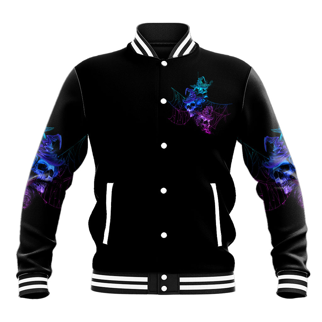 The Good Girl In Me Got Tired Skull Witch Halloween Baseball Jacket - Wonder Print Shop