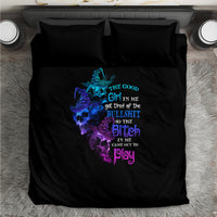 The Good Girl In Me Got Tired Skull Witch Halloween Bedding Set - Wonder Print Shop