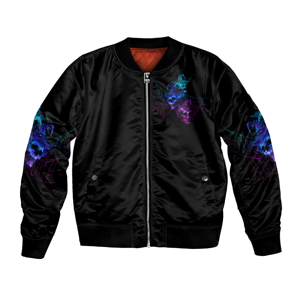 The Good Girl In Me Got Tired Skull Witch Halloween Bomber Jacket - Wonder Print Shop
