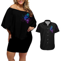 The Good Girl In Me Got Tired Skull Witch Halloween Couples Matching Off Shoulder Short Dress and Hawaiian Shirt - Wonder Print Shop