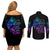 The Good Girl In Me Got Tired Skull Witch Halloween Couples Matching Off Shoulder Short Dress and Long Sleeve Button Shirt - Wonder Print Shop