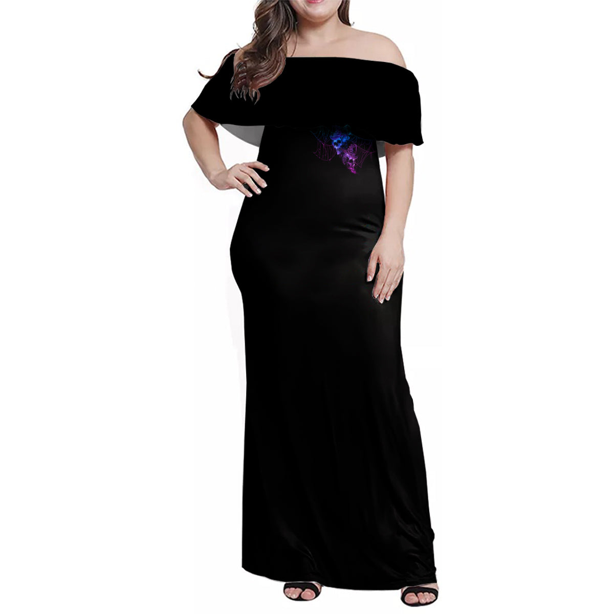 The Good Girl In Me Got Tired Skull Witch Halloween Family Matching Off Shoulder Maxi Dress and Hawaiian Shirt - Wonder Print Shop
