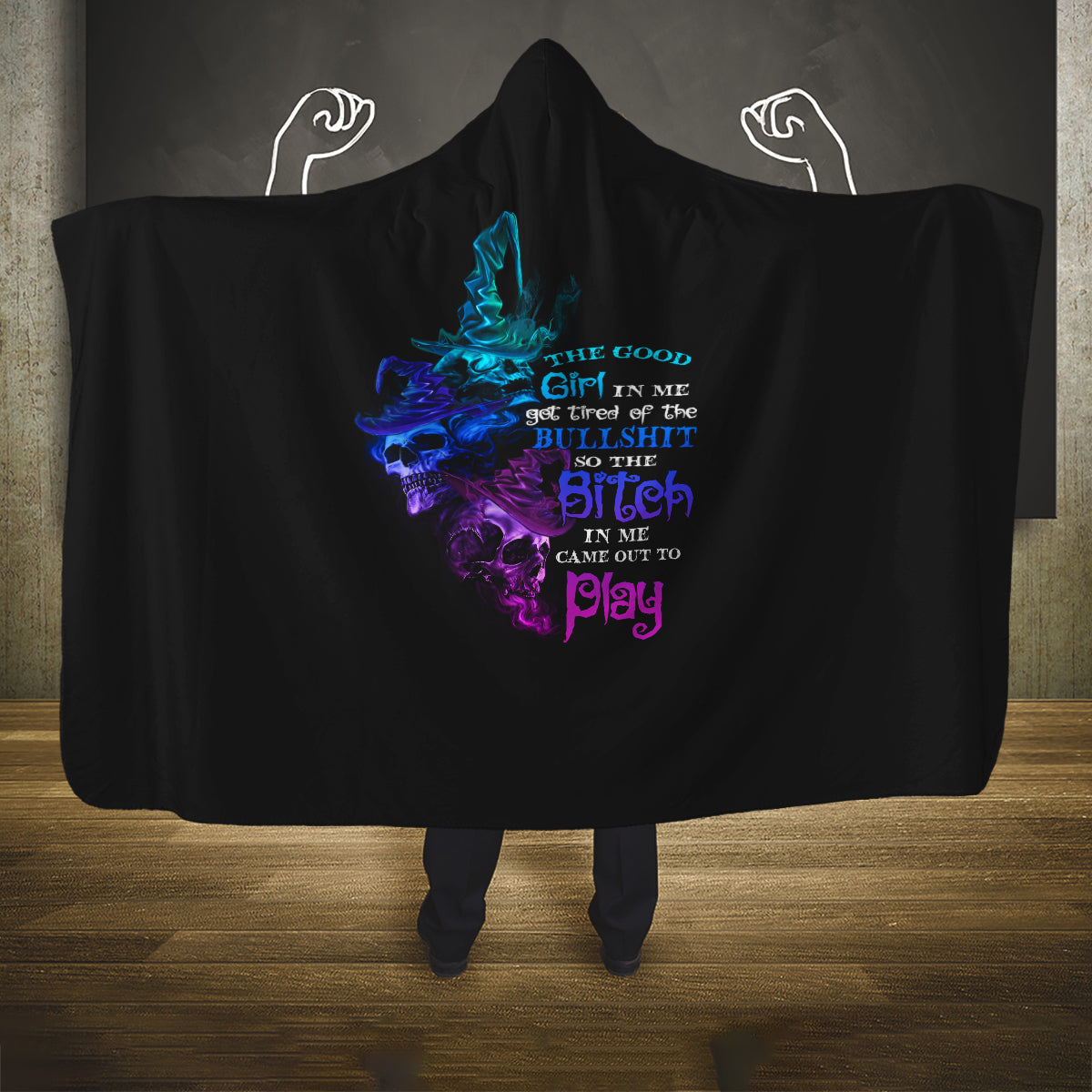 the-good-girl-in-me-got-tired-skull-witch-halloween-hooded-blanket