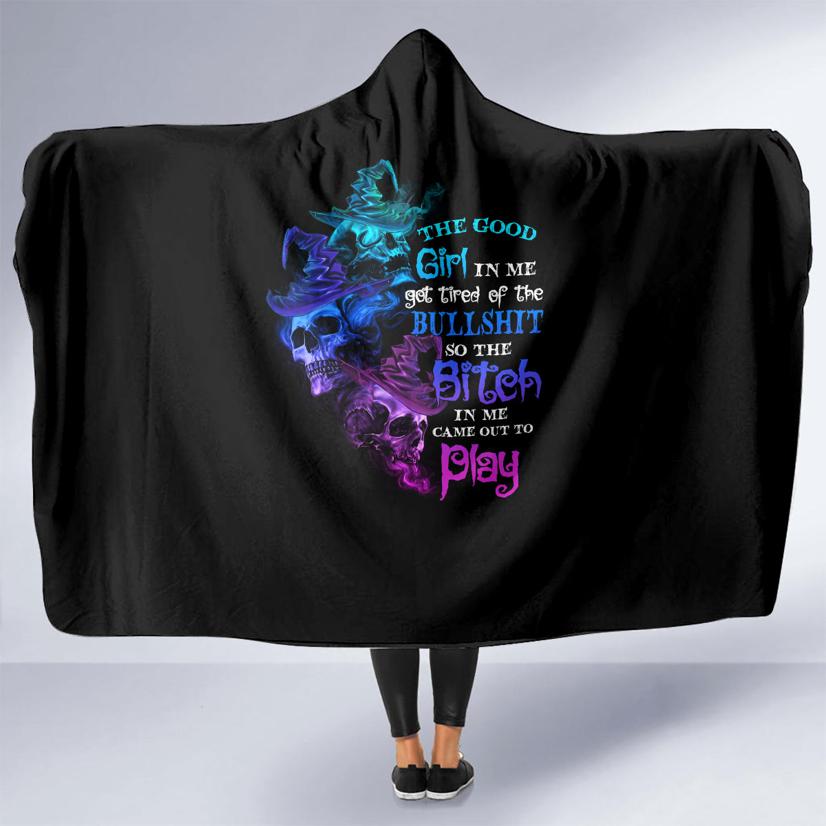 the-good-girl-in-me-got-tired-skull-witch-halloween-hooded-blanket