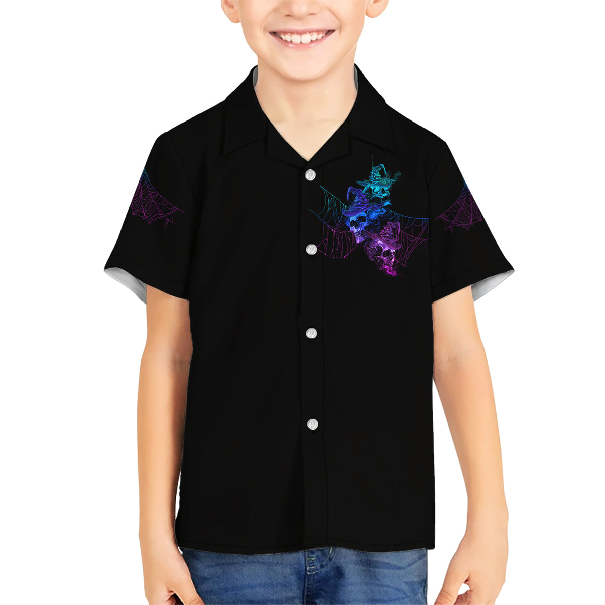 The Good Girl In Me Got Tired Skull Witch Halloween Kid Hawaiian Shirt - Wonder Print Shop