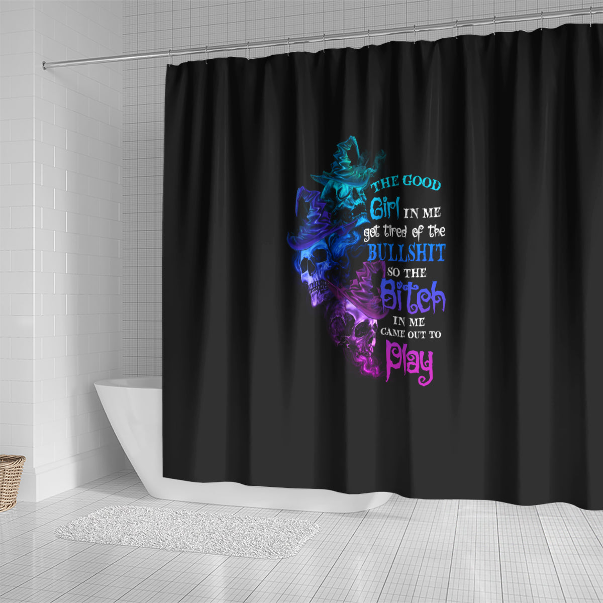 the-good-girl-in-me-got-tired-skull-witch-halloween-shower-curtain