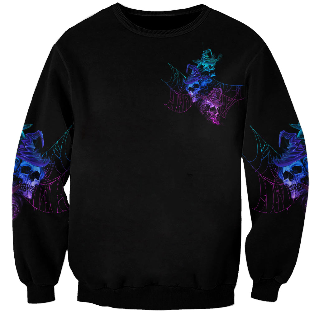 The Good Girl In Me Got Tired Skull Witch Halloween Sweatshirt - Wonder Print Shop