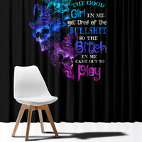 The Good Girl In Me Got Tired Skull Witch Halloween Window Curtain - Wonder Print Shop