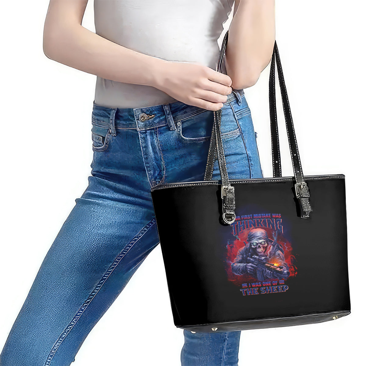 Your First Mistake Was Thinking Leather Tote Bag - Wonder Print Shop