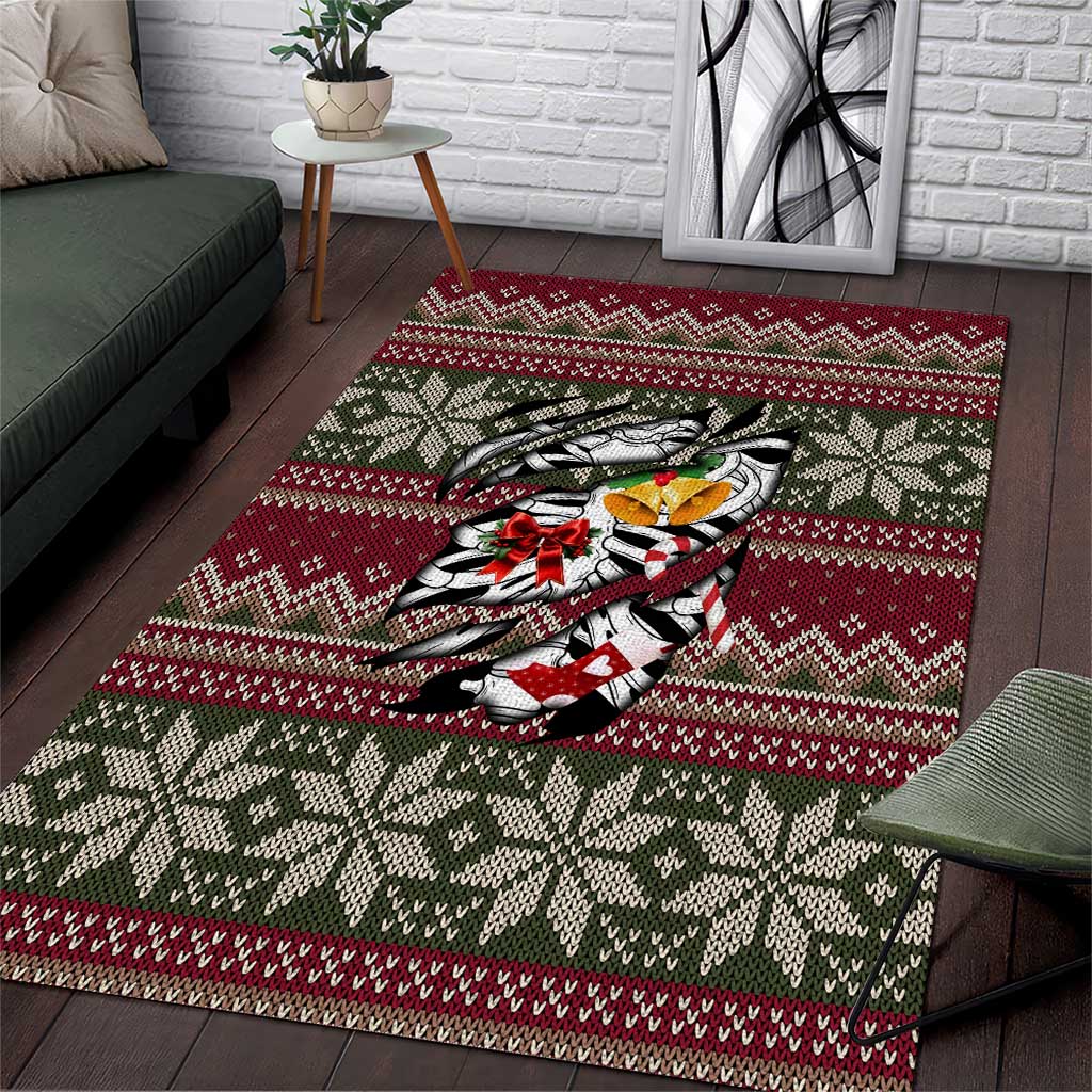 Skeleton Candy Cane Christmas Area Rug Xmas Holiday Patterns - Wonder Print Shop