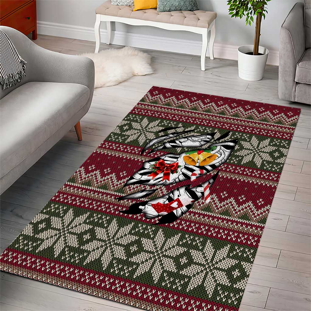Skeleton Candy Cane Christmas Area Rug Xmas Holiday Patterns - Wonder Print Shop