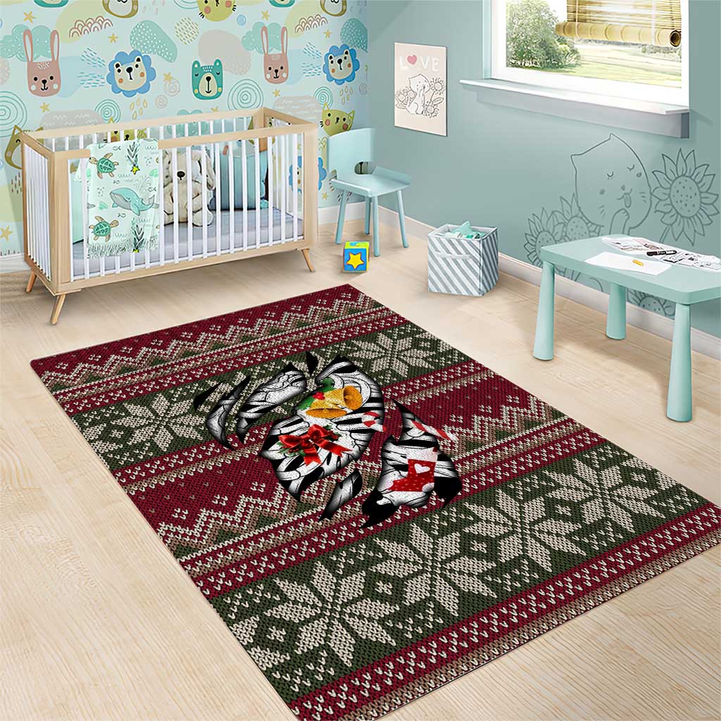Skeleton Candy Cane Christmas Area Rug Xmas Holiday Patterns - Wonder Print Shop