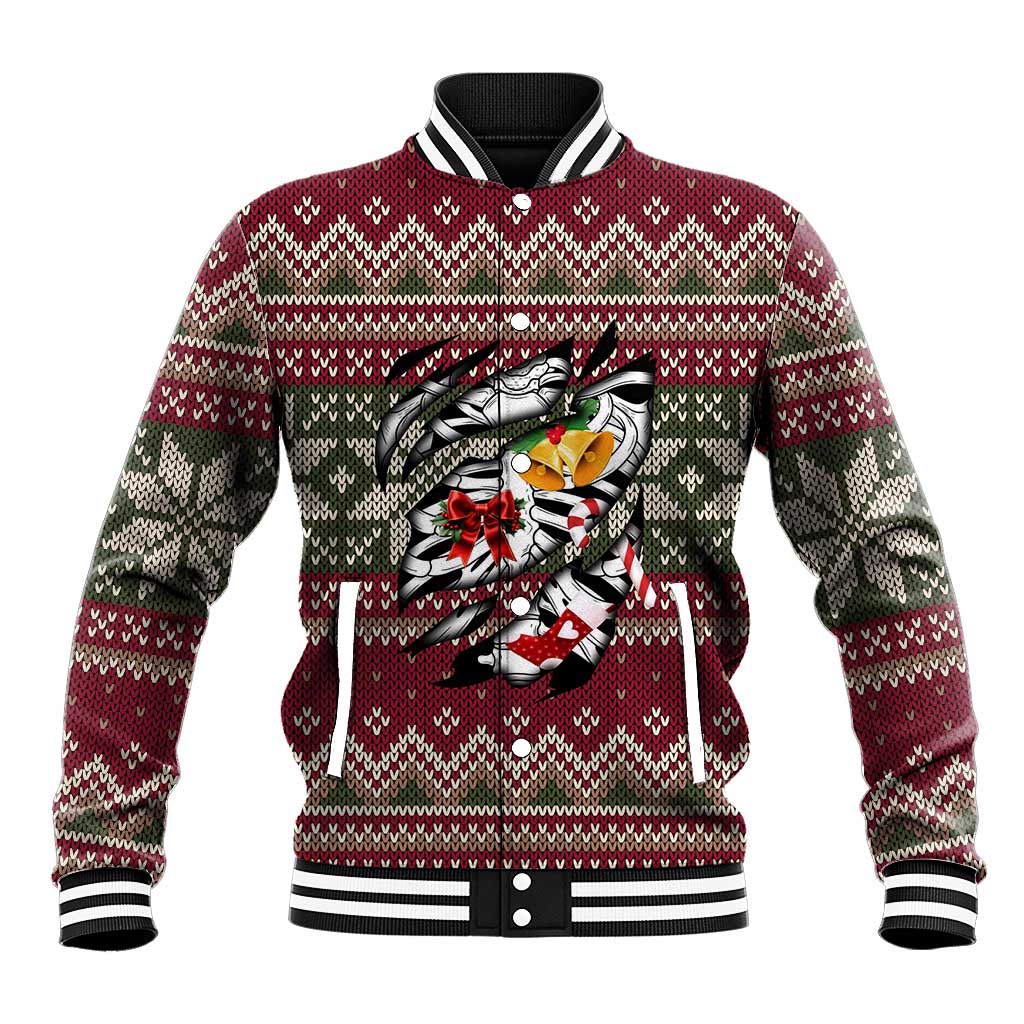 Skeleton Candy Cane Christmas Baseball Jacket Xmas Holiday Patterns - Wonder Print Shop