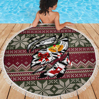 Skeleton Candy Cane Christmas Beach Blanket Xmas Holiday Patterns - Wonder Print Shop