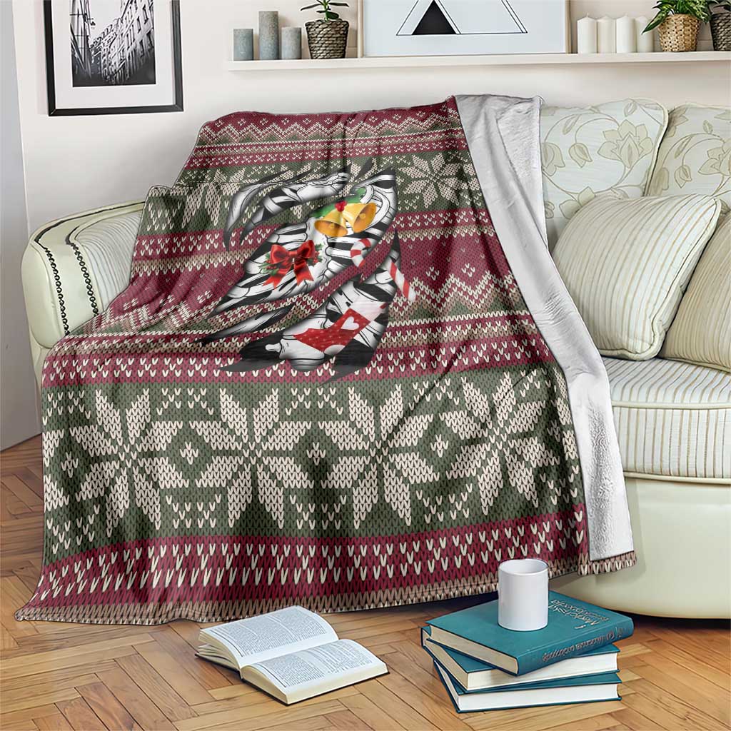 Skeleton Candy Cane Christmas Blanket Xmas Holiday Patterns - Wonder Print Shop
