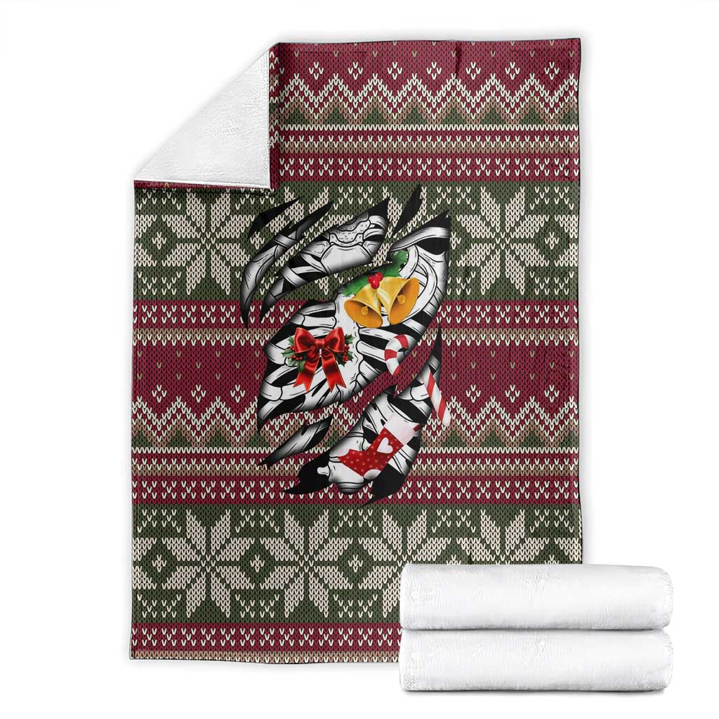 Skeleton Candy Cane Christmas Blanket Xmas Holiday Patterns - Wonder Print Shop