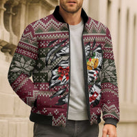 Skeleton Candy Cane Christmas Bomber Puffer Jacket Xmas Holiday Patterns - Wonder Print Shop