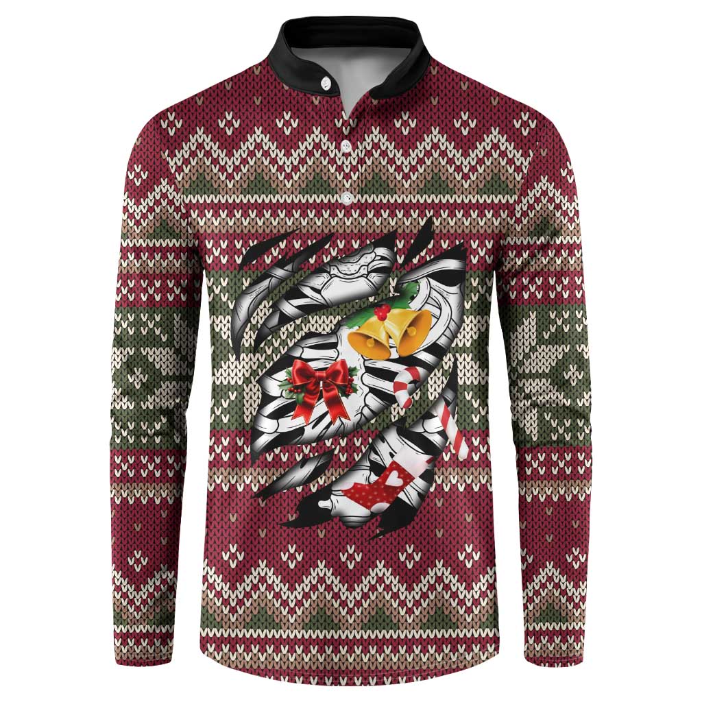 Skeleton Candy Cane Christmas Button Sweatshirt Xmas Holiday Patterns - Wonder Print Shop