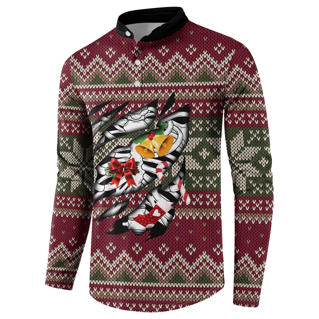 Skeleton Candy Cane Christmas Button Sweatshirt Xmas Holiday Patterns - Wonder Print Shop