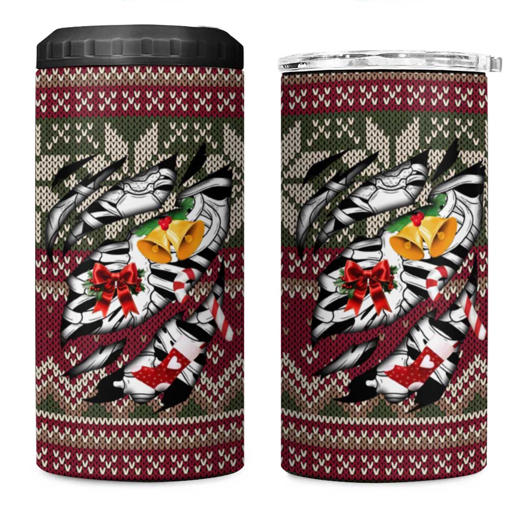 Skeleton Candy Cane Christmas 4 in 1 Can Cooler Tumbler Xmas Holiday Patterns - Wonder Print Shop
