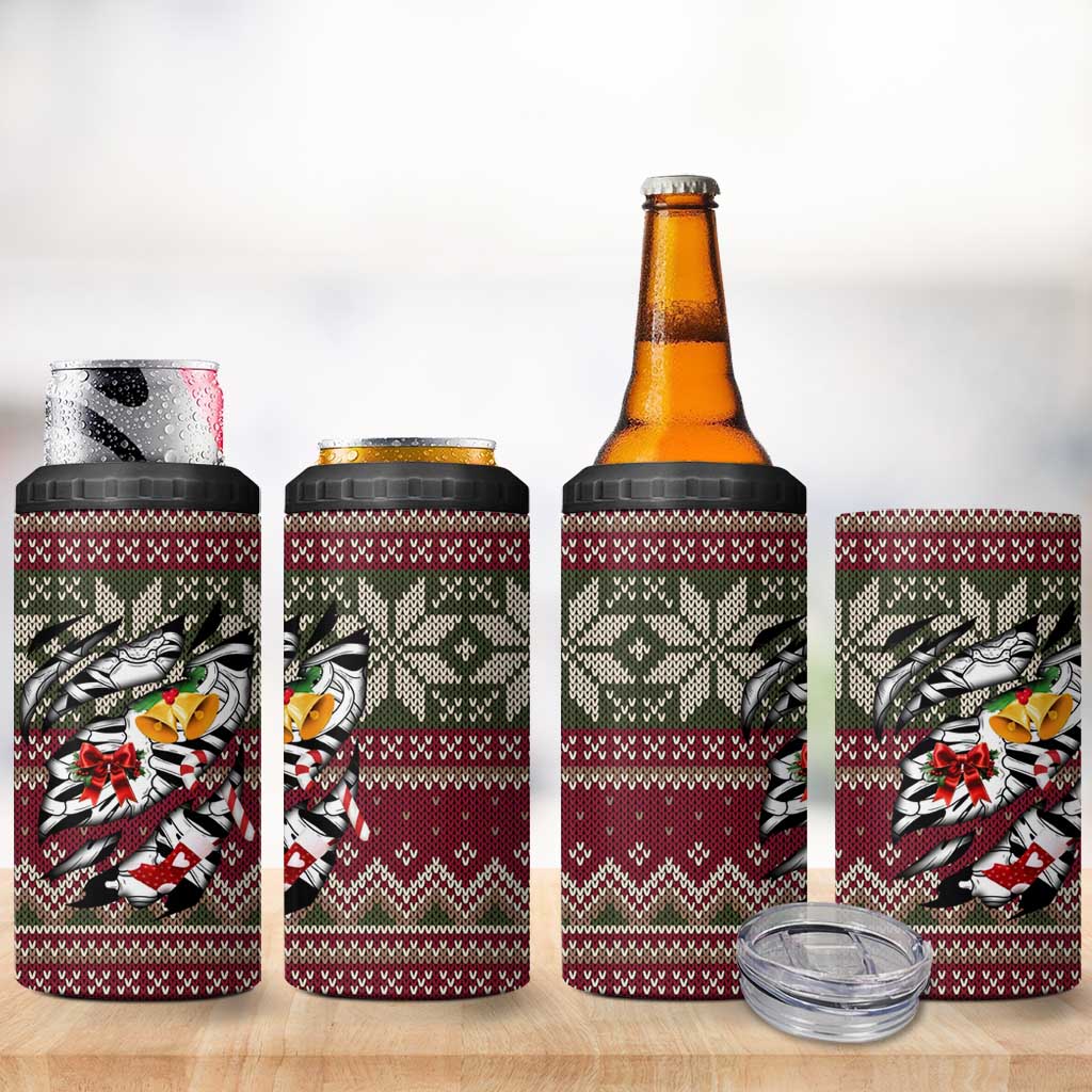 Skeleton Candy Cane Christmas 4 in 1 Can Cooler Tumbler Xmas Holiday Patterns - Wonder Print Shop