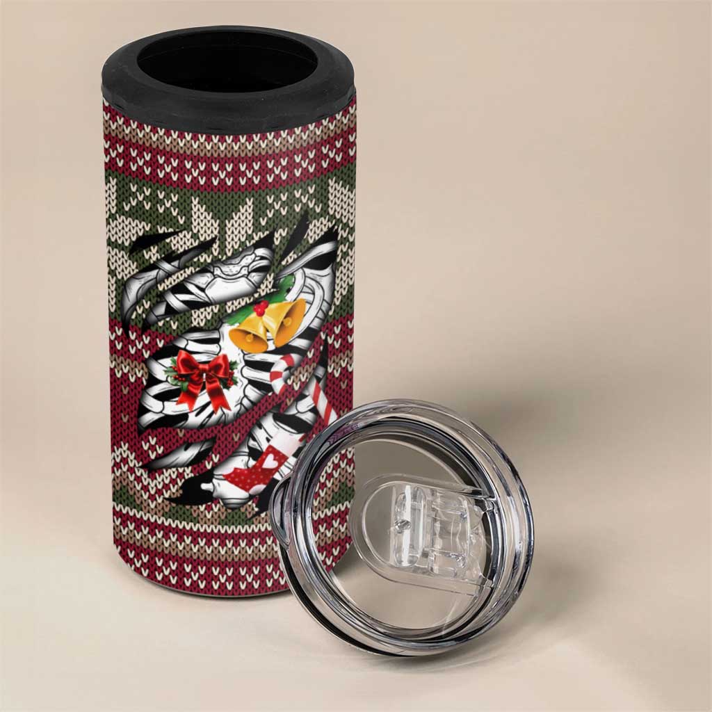 Skeleton Candy Cane Christmas 4 in 1 Can Cooler Tumbler Xmas Holiday Patterns - Wonder Print Shop