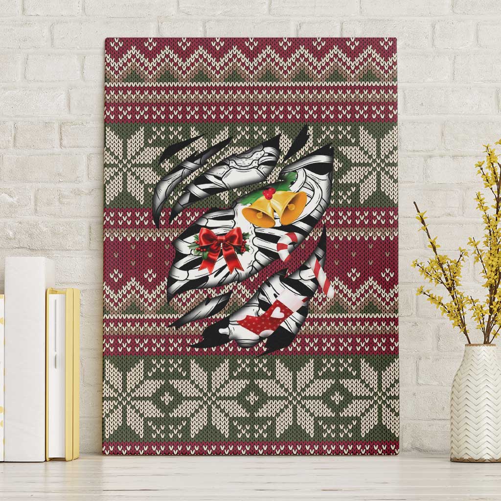 Skeleton Candy Cane Christmas Canvas Wall Art Xmas Holiday Patterns - Wonder Print Shop