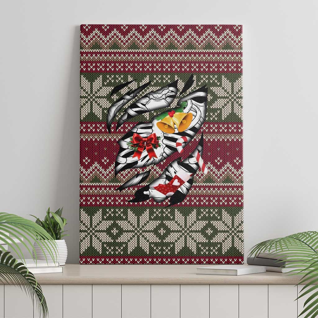 Skeleton Candy Cane Christmas Canvas Wall Art Xmas Holiday Patterns - Wonder Print Shop