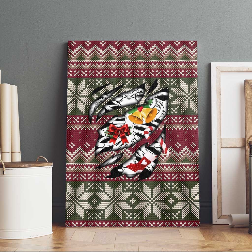 Skeleton Candy Cane Christmas Canvas Wall Art Xmas Holiday Patterns - Wonder Print Shop