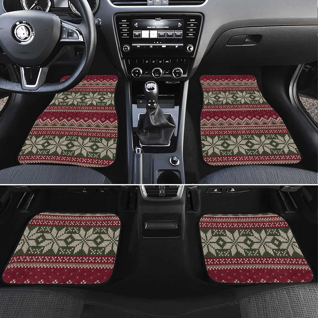 Skeleton Candy Cane Christmas Car Mats Xmas Holiday Patterns - Wonder Print Shop