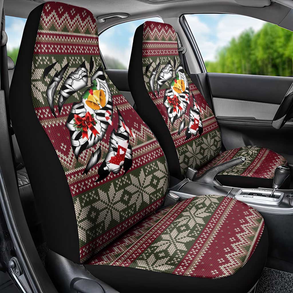 Skeleton Candy Cane Christmas Car Seat Cover Xmas Holiday Patterns - Wonder Print Shop