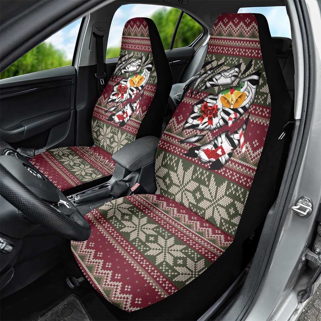 Skeleton Candy Cane Christmas Car Seat Cover Xmas Holiday Patterns - Wonder Print Shop